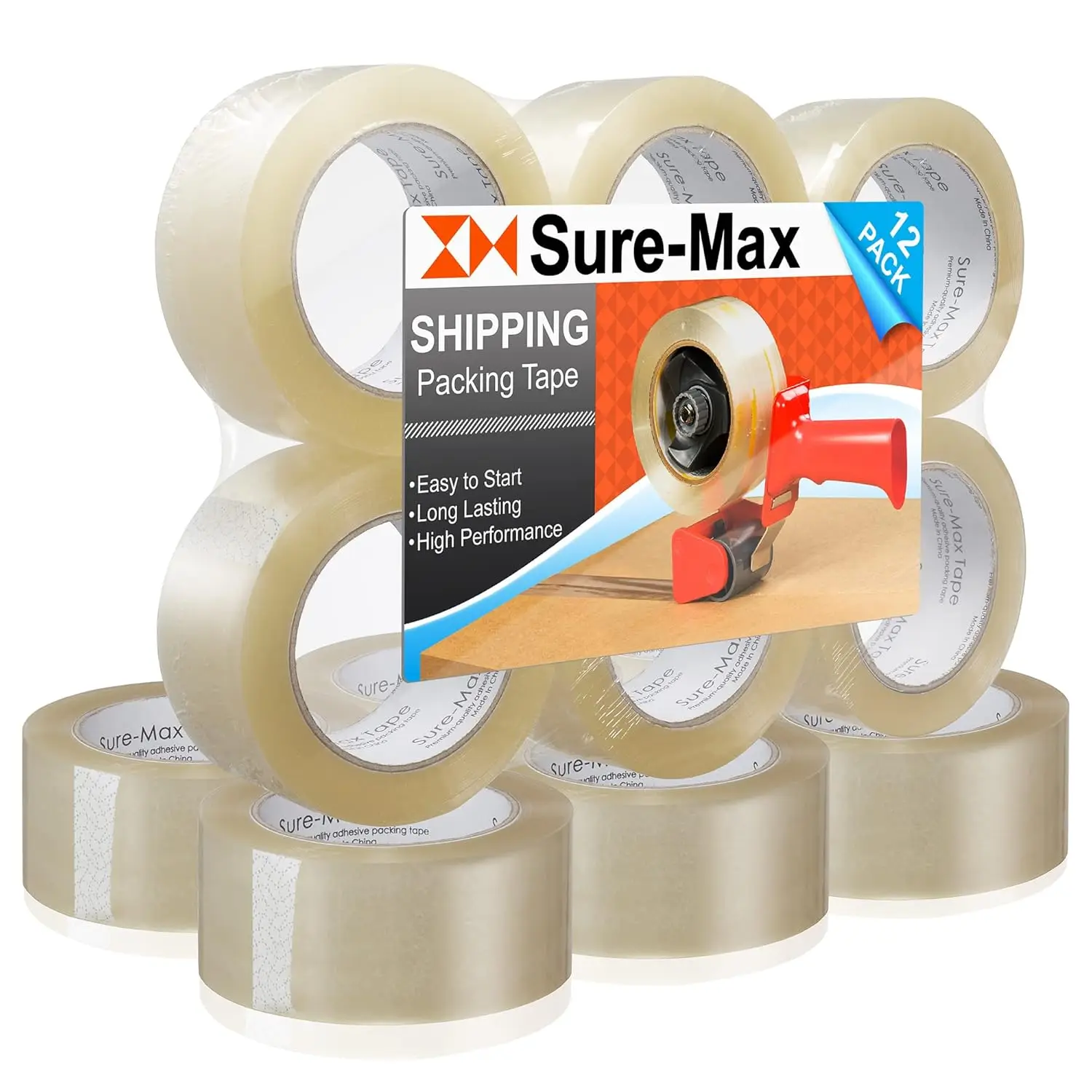 Premium Carton Packing Tape 2.0 mil 330 Feet (110 Yards) - Clear - 12 Rolls
Premium Carton Packing Tape 2.0 mil 330 Feet (110 Yards) - Clear - 12 Rolls