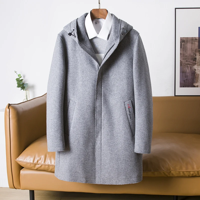 Ele Мужское шерстяное пальто с капюшоном, повседневное зимнее пальто средней длины, молодежное городское модное пальто-стойка, однотонный дизайн
Ele Мужское шерстяное пальто с капюшоном, повседневное зимнее пальто средней длины, молодежное городское модное пальто-стойка, однотонный дизайн