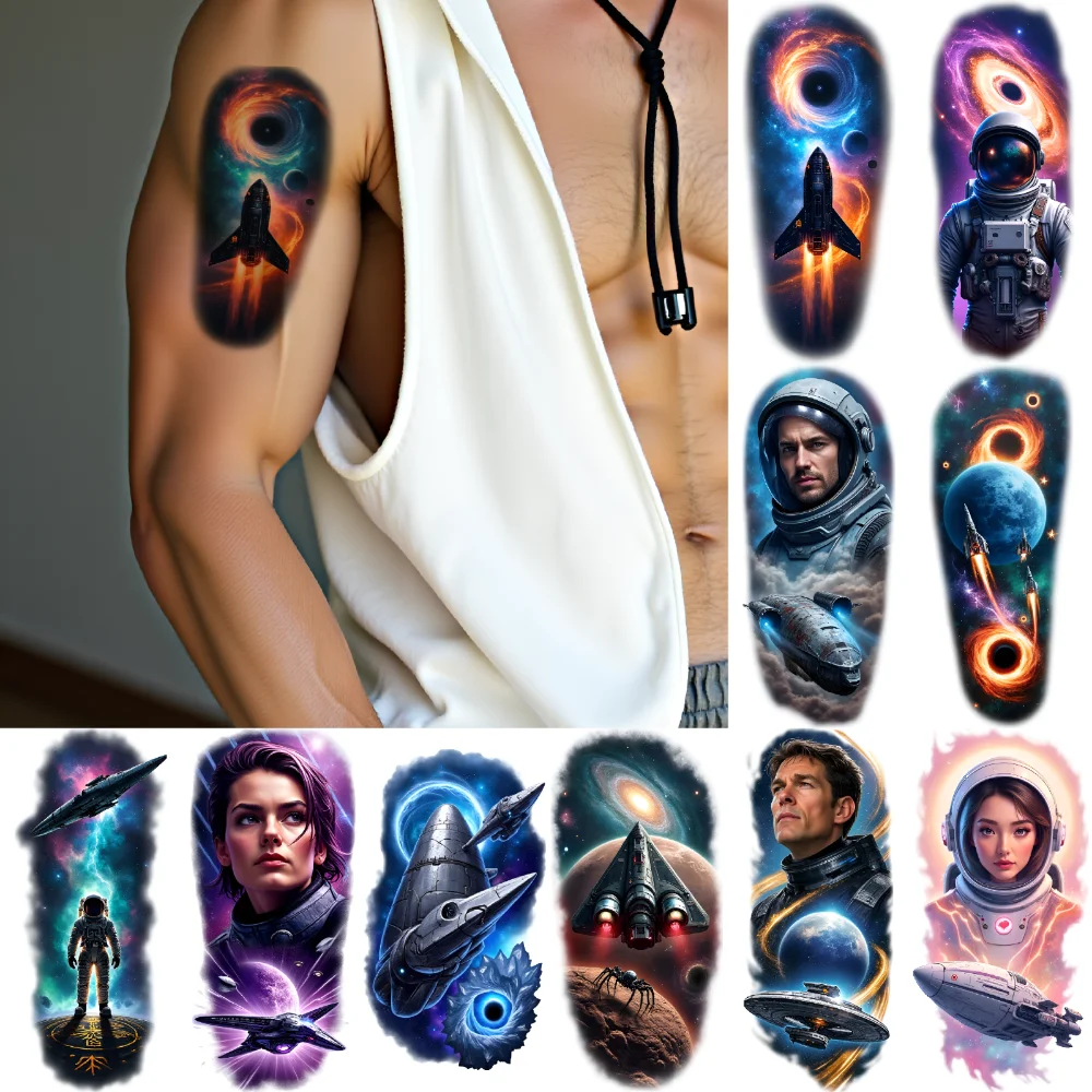 12pcs Temporary Tattoo Planet Colorful Realism Black Hole Astronaut Realistic Temporary Tattoos Spacecraft For Shoulders
12pcs Temporary Tattoo Planet Colorful Realism Black Hole Astronaut Realistic Temporary Tattoos Spacecraft For Shoulders