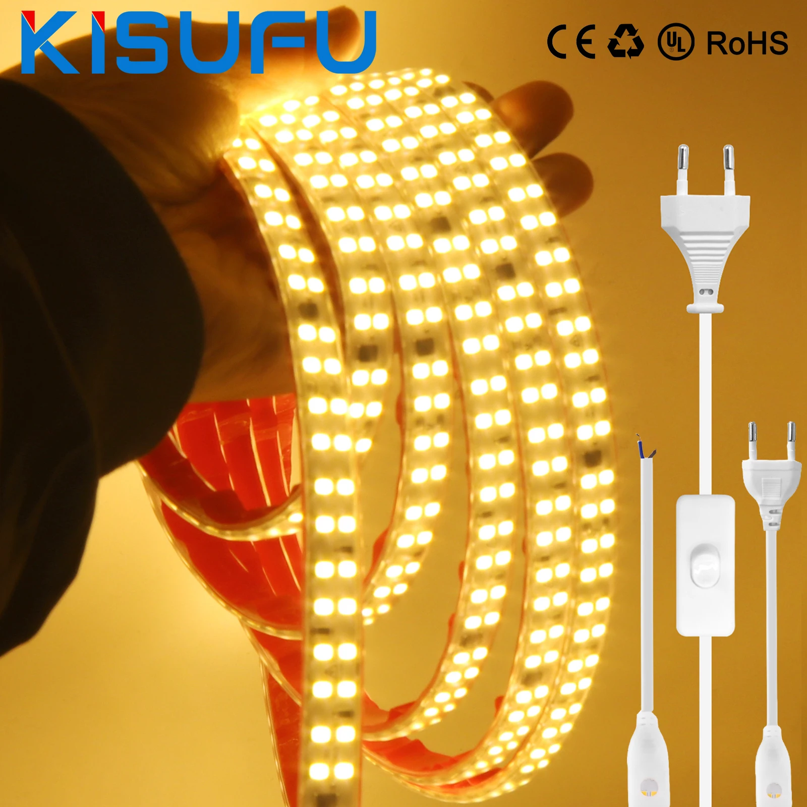 220V 240LEDs/m LED Strip Light with IC Switch/2Pin Wire/EU Plug Waterproof Flexible Adhesive Tape 5m 10m 20m 40m Home Lighting
220V 240LEDs/m LED Strip Light with IC Switch/2Pin Wire/EU Plug Waterproof Flexible Adhesive Tape 5m 10m 20m 40m Home Lighting