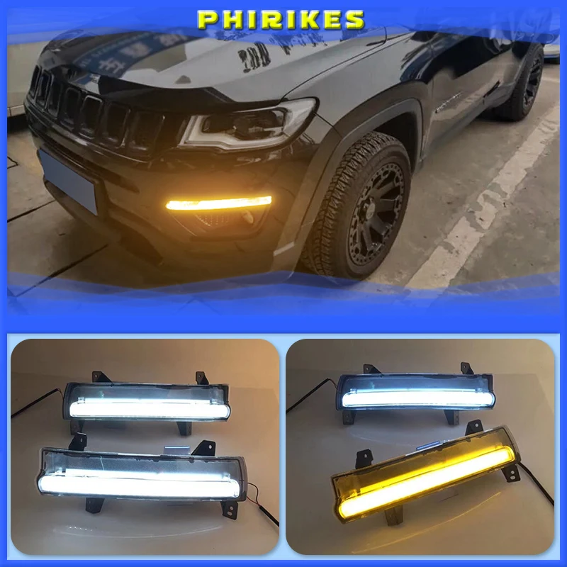 1 Pair For Jeep Compass 2017 2018 2019 LED DRL Daytime Running Light Daylight Waterproof yellow Signal lamp
1 Pair For Jeep Compass 2017 2018 2019 LED DRL Daytime Running Light Daylight Waterproof yellow Signal lamp