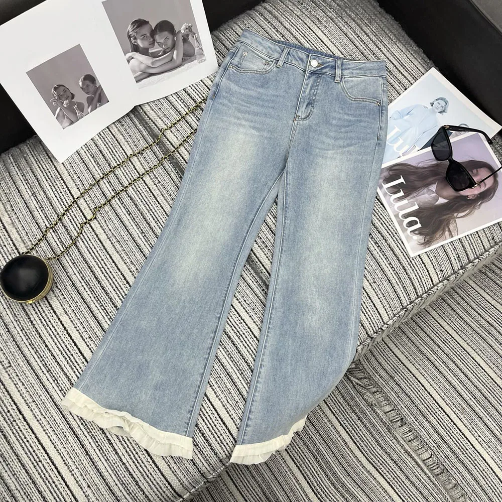 High-quality 2026 new style women's fashionable flared slim-fit jeans, with lace trim at the bottom of the legs xy2642125
High-quality 2026 new style women's fashionable flared slim-fit jeans, with lace trim at the bottom of the legs xy2642125