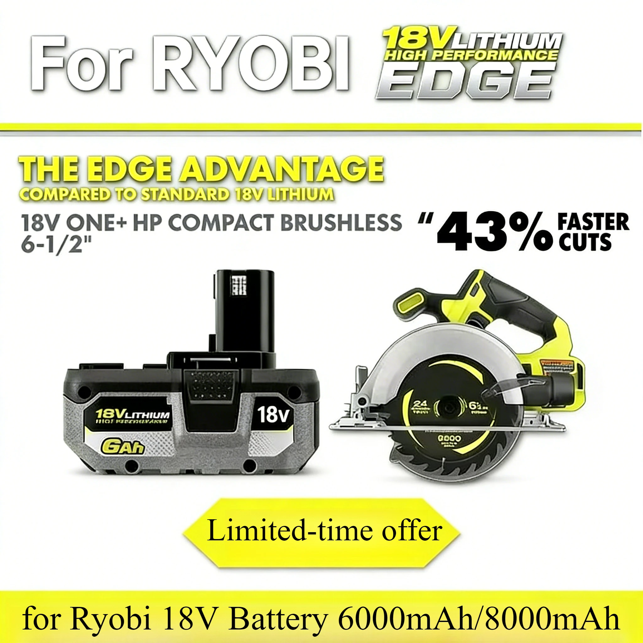 100%New quality RYOBI high-performance lithium battery 18V , suitable for all tools P104, P107 P108 P109 RB18L20
100%New quality RYOBI high-performance lithium battery 18V , suitable for all tools P104, P107 P108 P109 RB18L20