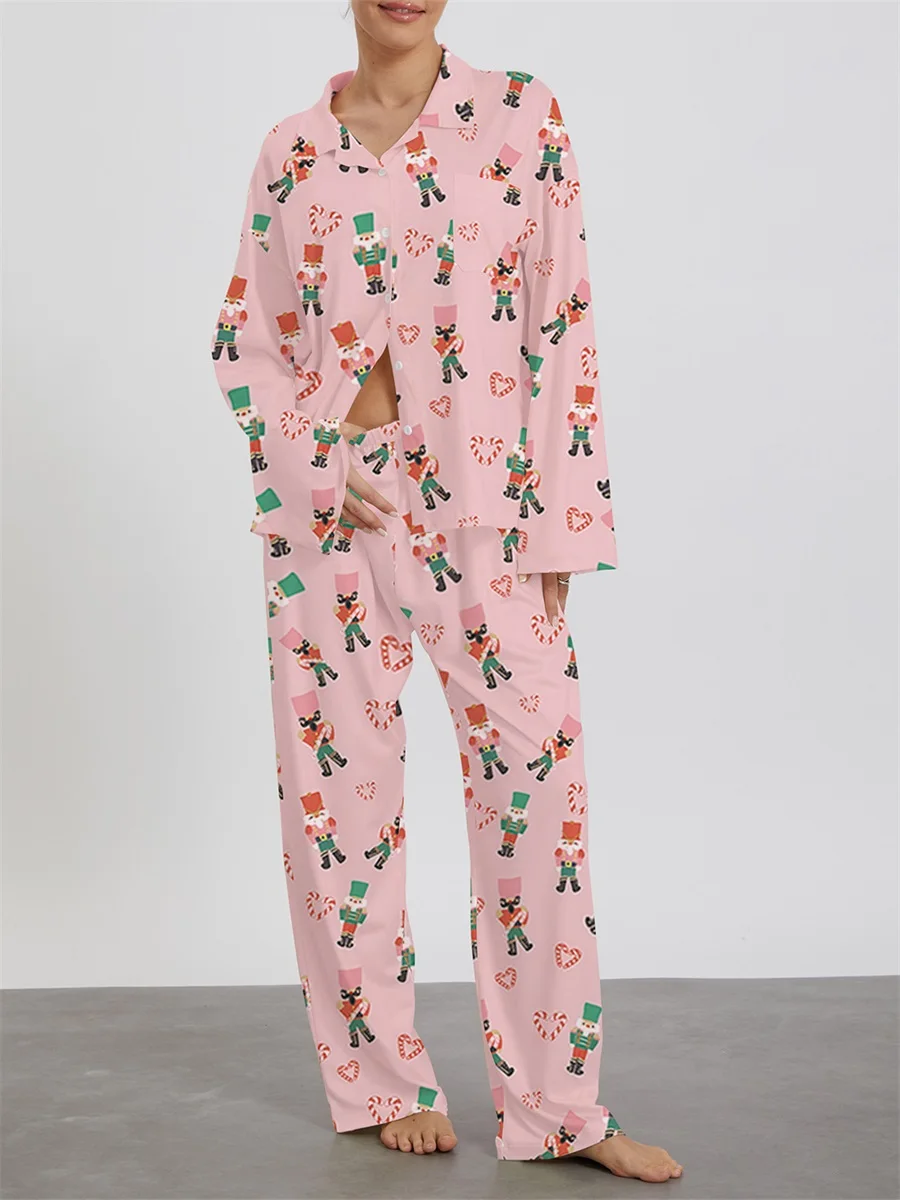 Women's Christmas Pajamas Set Christmas Tree Candy Pattern V-Neck Long Sleeve Tops with Pants Lounge Wear 2 Pcs Outfits
Women's Christmas Pajamas Set Christmas Tree Candy Pattern V-Neck Long Sleeve Tops with Pants Lounge Wear 2 Pcs Outfits