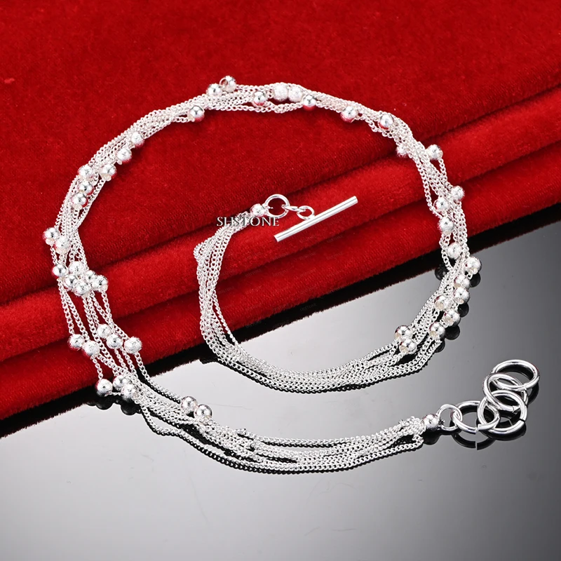 Popular 925 Sterling Silver Multi Bead Necklace For Women High-Quality Fashion Jewelry Accessories Birthday Gifts Wedding Party
Popular 925 Sterling Silver Multi Bead Necklace For Women High-Quality Fashion Jewelry Accessories Birthday Gifts Wedding Party