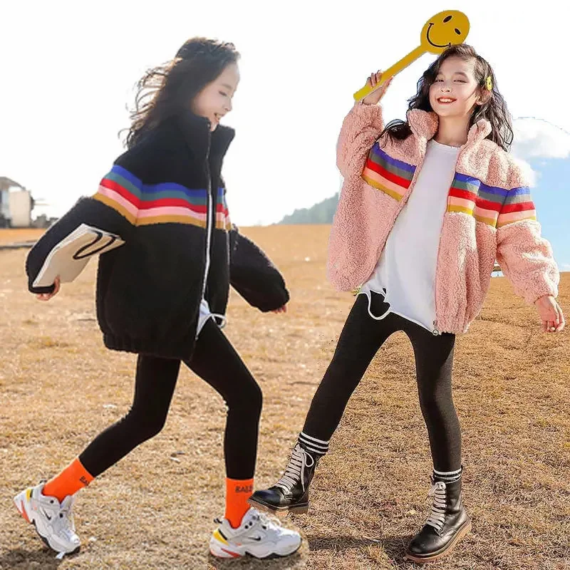 Teenagers Fashion Rainbow Child Jacket For 10 Years Old Girls Cardigan Children's Fleece Suit Girl Winter Coats
Teenagers Fashion Rainbow Child Jacket For 10 Years Old Girls Cardigan Children's Fleece Suit Girl Winter Coats