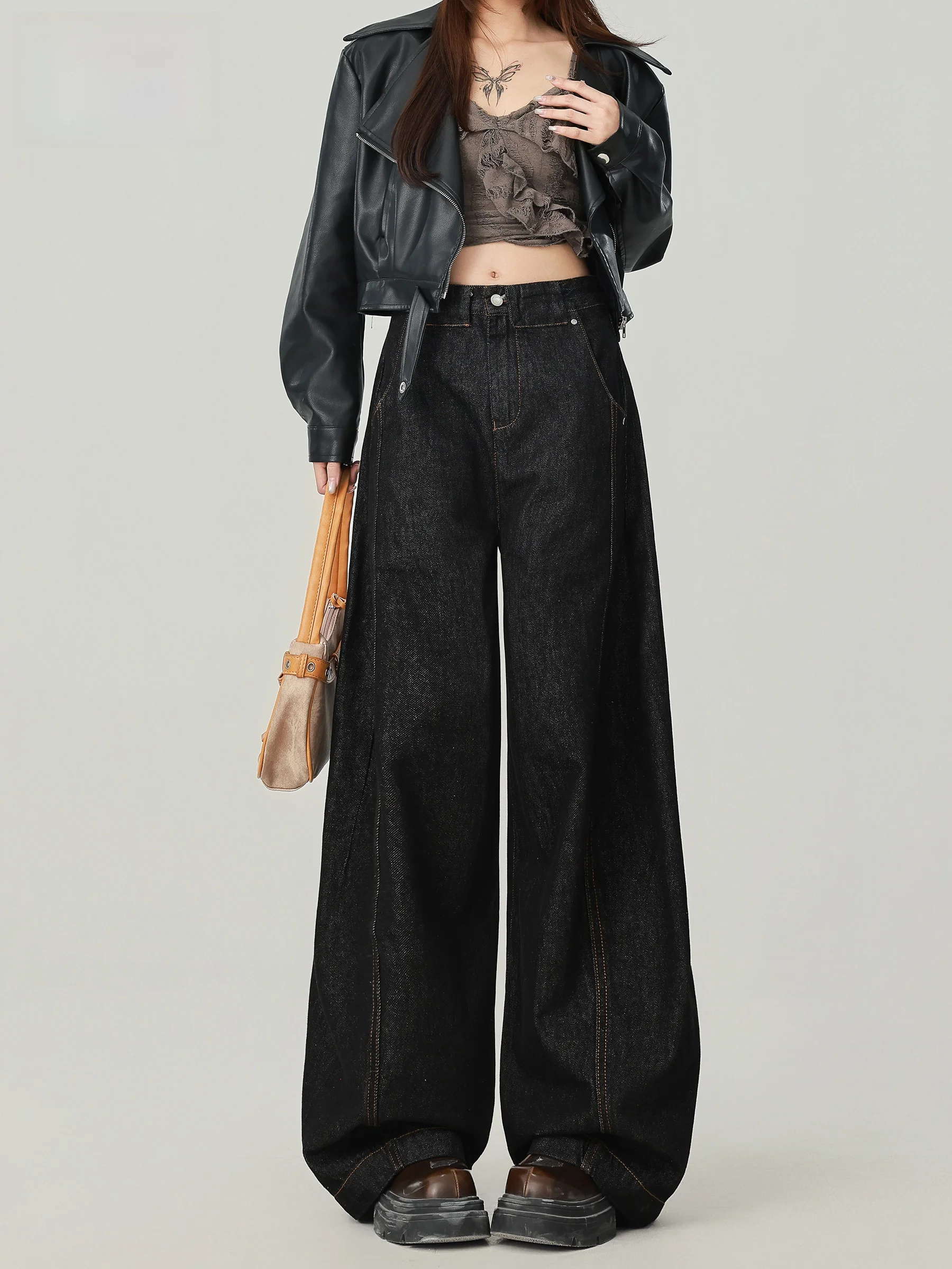 High Waist Wide Leg Jeans Women's Retro Original Cow Color Knife Denim Pants Autumn New Style Slimming Loose Drapey Floo...
High Waist Wide Leg Jeans Women's Retro Original Cow Color Knife Denim Pants Autumn New Style Slimming Loose Drapey Floo...