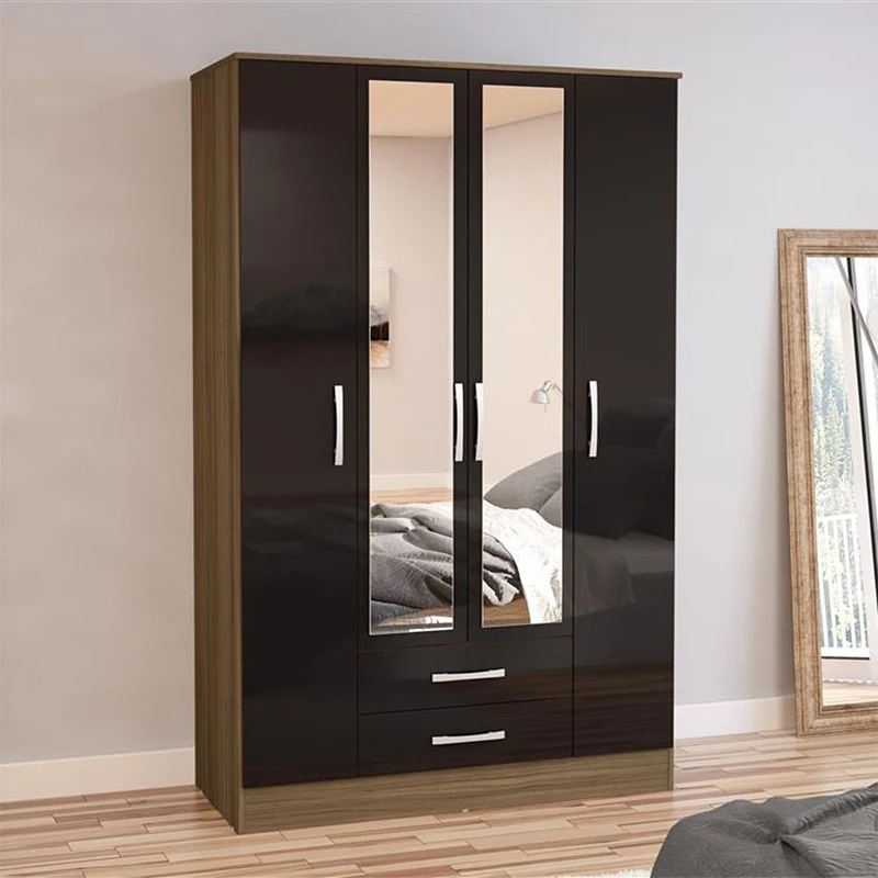 −x Wholesale Furniture Black Color Bedroom Multispace Storage Wardrobe with Mirror Hinged Door&
−x Wholesale Furniture Black Color Bedroom Multispace Storage Wardrobe with Mirror Hinged Door&