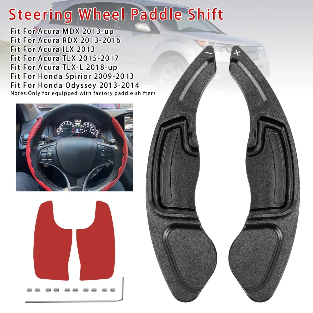 2PCS Car Steering Wheel Paddle Shifter Extension Replacement Accessories For Acura MDX RDX TLX Aluminium For Honda Spirior Black
2PCS Car Steering Wheel Paddle Shifter Extension Replacement Accessories For Acura MDX RDX TLX Aluminium For Honda Spirior Black