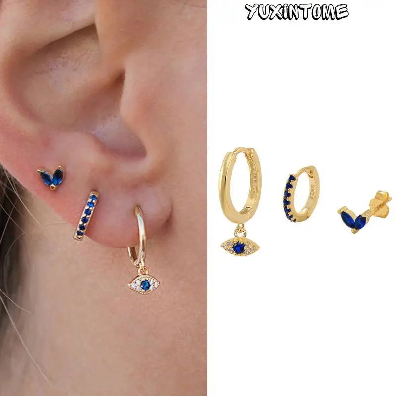 Dark Blue Crystal Gold Sets Earrings 925 Sterling Silver Needle Evil Eyes Earrings For Women Exquisite Pendant Fashion Jewelry
Dark Blue Crystal Gold Sets Earrings 925 Sterling Silver Needle Evil Eyes Earrings For Women Exquisite Pendant Fashion Jewelry