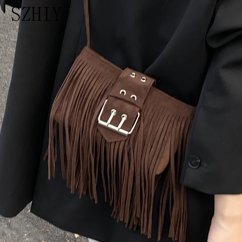 Long Tassel Womes Bag Luxury Designer Shoulder Bag Suede Small Pocket Classic Retro Shoulder Crossbody Purse for Girls Torebki
Long Tassel Womes Bag Luxury Designer Shoulder Bag Suede Small Pocket Classic Retro Shoulder Crossbody Purse for Girls Torebki