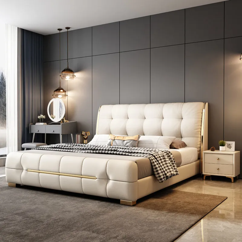 double wedding bed high-end white leather large bed frame Nordic minimalist camera da letto completa mobili bedroom furniture
double wedding bed high-end white leather large bed frame Nordic minimalist camera da letto completa mobili bedroom furniture