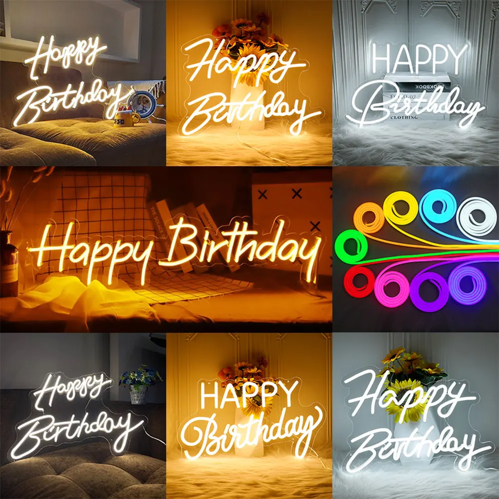 Happy Birthday Neon Sign Led Light For Indoor Wedding Party kawaii room Decor Flex Transparent Acrylic Custom Neon Decorationi
Happy Birthday Neon Sign Led Light For Indoor Wedding Party kawaii room Decor Flex Transparent Acrylic Custom Neon Decorationi