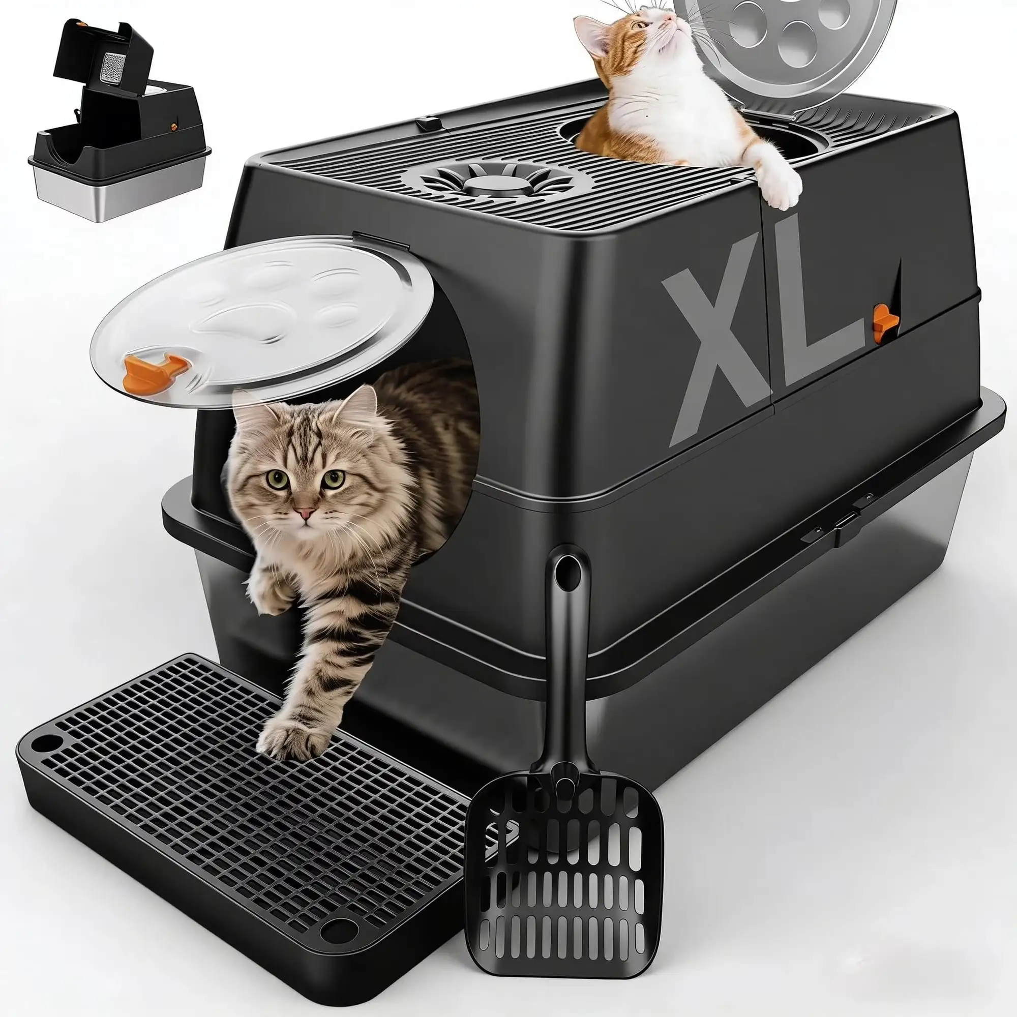 Extra Large Stainless Steel Cat Litter Box Set Splash Proof With Litter Scoop
Extra Large Stainless Steel Cat Litter Box Set Splash Proof With Litter Scoop