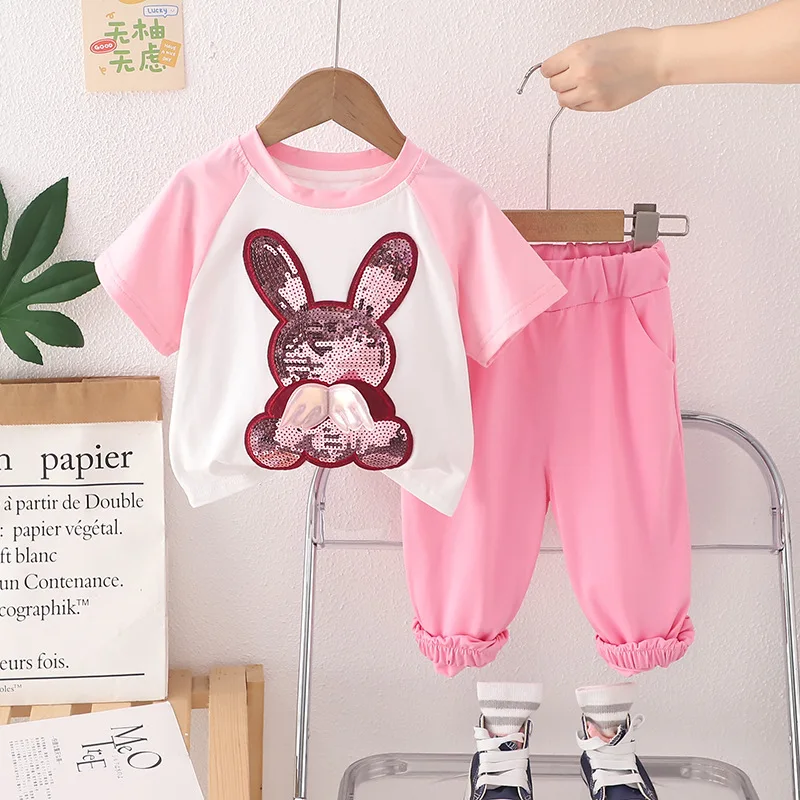 Kids Boutique Clothing 25025 Summer Baby Girl Clothes Sequined Rabbit O-neck Short Sleeve T-shirts and Pants Set Girls Outfits
Kids Boutique Clothing 25025 Summer Baby Girl Clothes Sequined Rabbit O-neck Short Sleeve T-shirts and Pants Set Girls Outfits