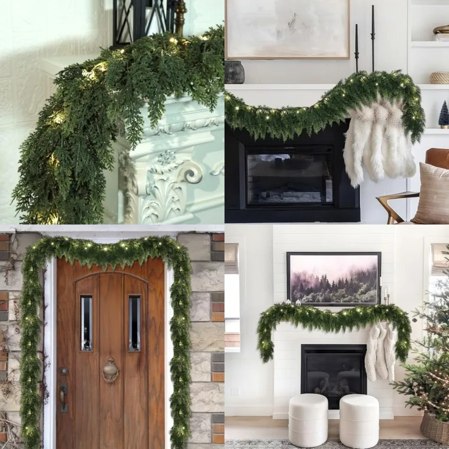 Realistic Christmas Garland with Lights-8 Lighting Modes 6FT Real Touch Lush Artificial Prelit Cedar Garlands for Stairs Railin
Realistic Christmas Garland with Lights-8 Lighting Modes 6FT Real Touch Lush Artificial Prelit Cedar Garlands for Stairs Railin