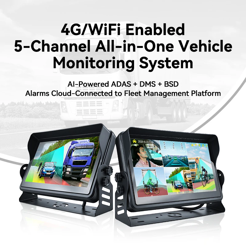 5 Channel 4G WiFi Vehicle Monitoring System HD 1080P AI ADAS DMS BSD Cloud Fleet Management Vehicle for Truck Bus
5 Channel 4G WiFi Vehicle Monitoring System HD 1080P AI ADAS DMS BSD Cloud Fleet Management Vehicle for Truck Bus