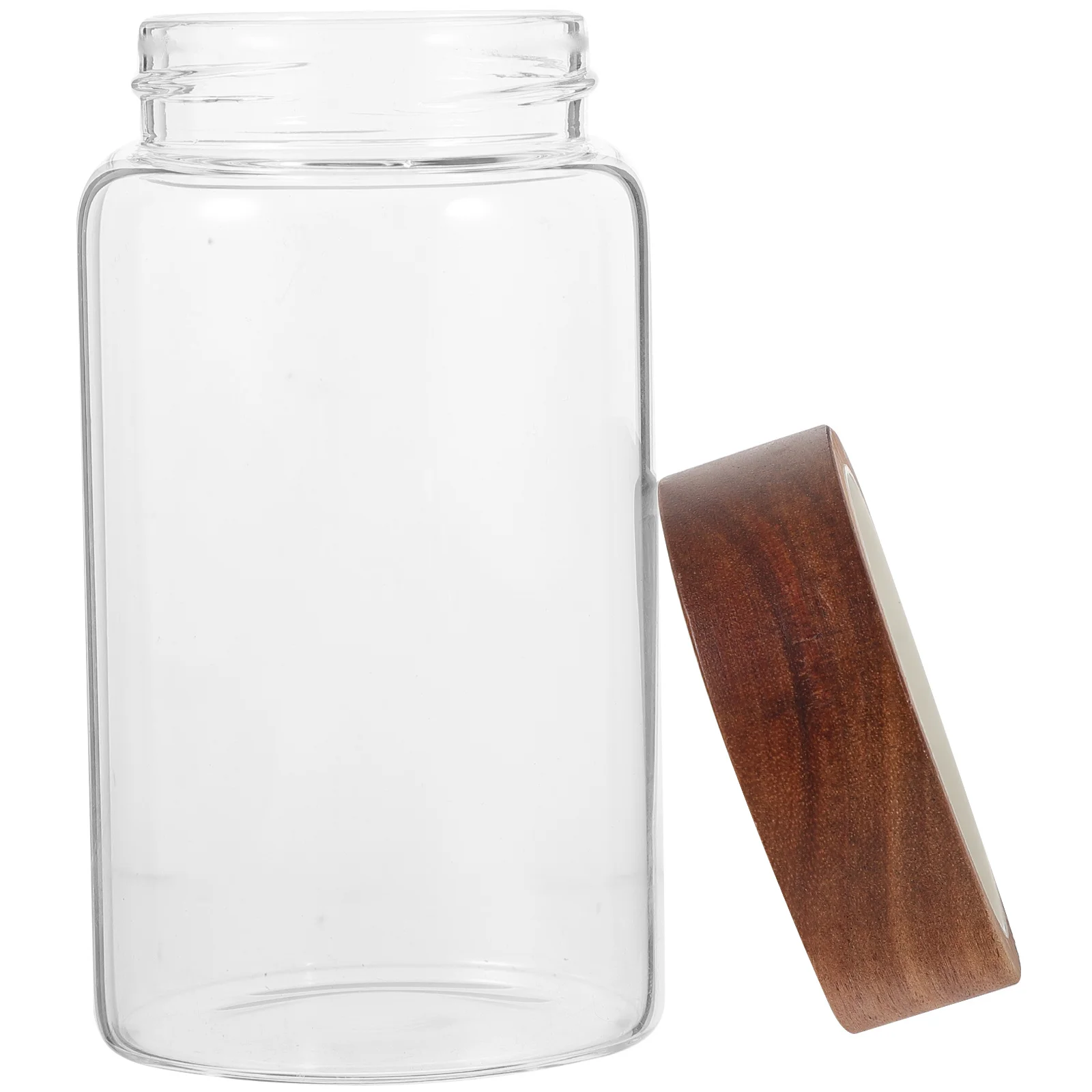 Glass Food Storage Jar High Borosilicate Wood Lid Sealed Airtight Coffee Canister Kitchen Storage Container for Tea Sugar Spices 
Glass Food Storage Jar High Borosilicate Wood Lid Sealed Airtight Coffee Canister Kitchen Storage Container for Tea Sugar Spices