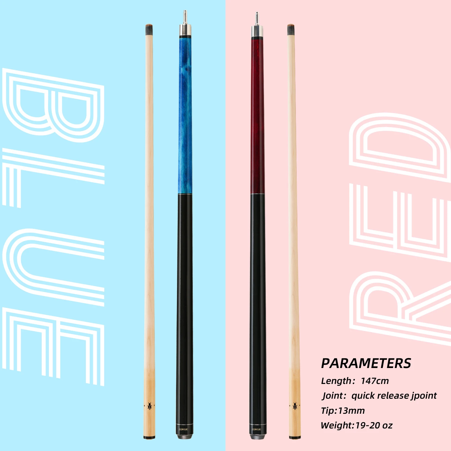ZOKUE Break Pool Cue Stick with Canadian Hard Rock Maple Shaft Powerful and Precise 1/2 Split Professional Billiards Punch Break
ZOKUE Break Pool Cue Stick with Canadian Hard Rock Maple Shaft Powerful and Precise 1/2 Split Professional Billiards Punch Break