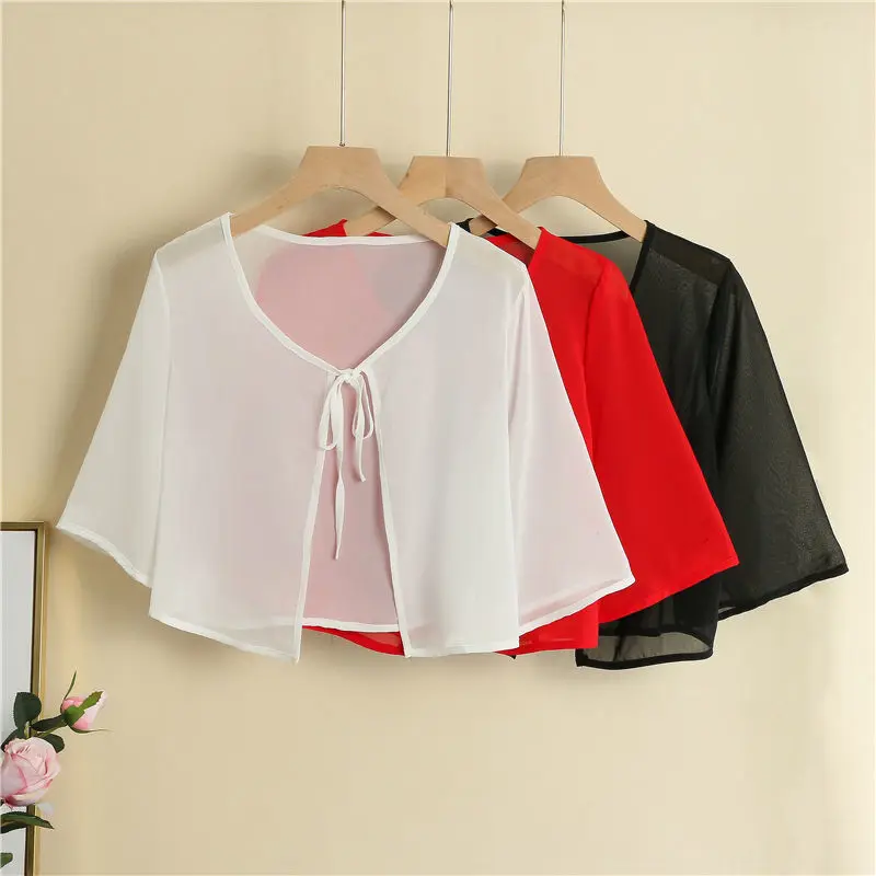 Шифоновый открытый кардиган, женская летняя верхняя одежда для юбок, тонкое верхнее пальто, солнцезащитная одежда, накладка на плечо
Шифоновый открытый кардиган, женская летняя верхняя одежда для юбок, тонкое верхнее пальто, солнцезащитная одежда, накладка на плечо