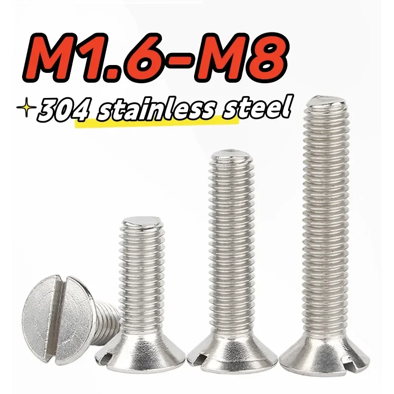 5-50pcs M1.6 M2 M2.5 M3 M4 M5 M6 M8 304 A2-70 stainless steel Metric Threaded Slotted Flat Slot Countersunk Head Bolt Screw
5-50pcs M1.6 M2 M2.5 M3 M4 M5 M6 M8 304 A2-70 stainless steel Metric Threaded Slotted Flat Slot Countersunk Head Bolt Screw