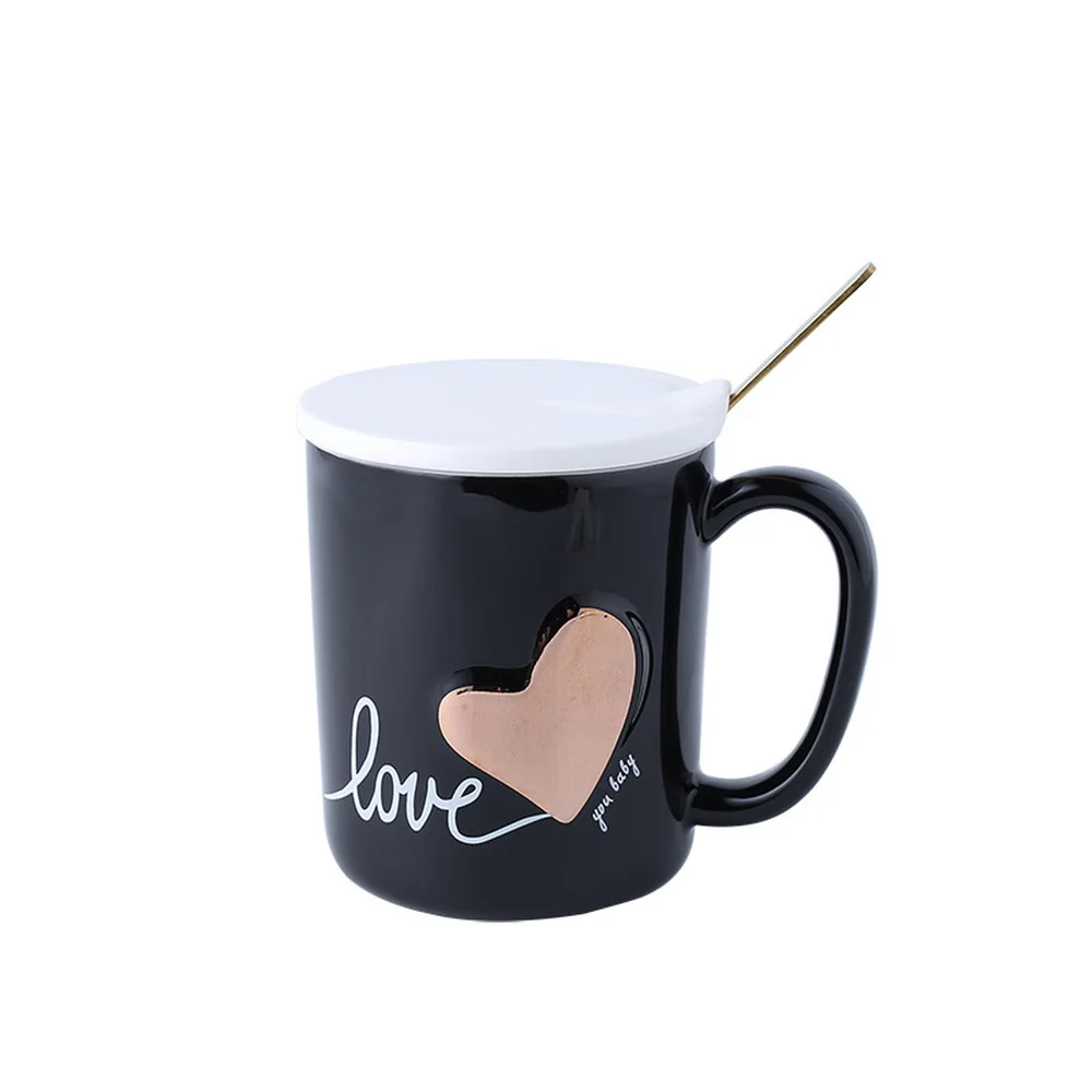 HF 400ml Fashion Water Cup Ins Nordic Creative Ceramic Cup Heart-shaped Love Couple Cup with Lid Spoon Mug Office Coffee Cup
HF 400ml Fashion Water Cup Ins Nordic Creative Ceramic Cup Heart-shaped Love Couple Cup with Lid Spoon Mug Office Coffee Cup