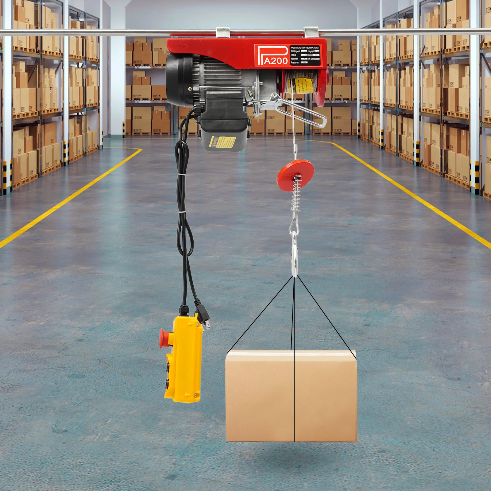 440LBS Electric Hoist Winch 110V Electric Winch with Wired Remote Control & Single/Double Slings Automatic Lift w/Emergency Stop
440LBS Electric Hoist Winch 110V Electric Winch with Wired Remote Control & Single/Double Slings Automatic Lift w/Emergency Stop