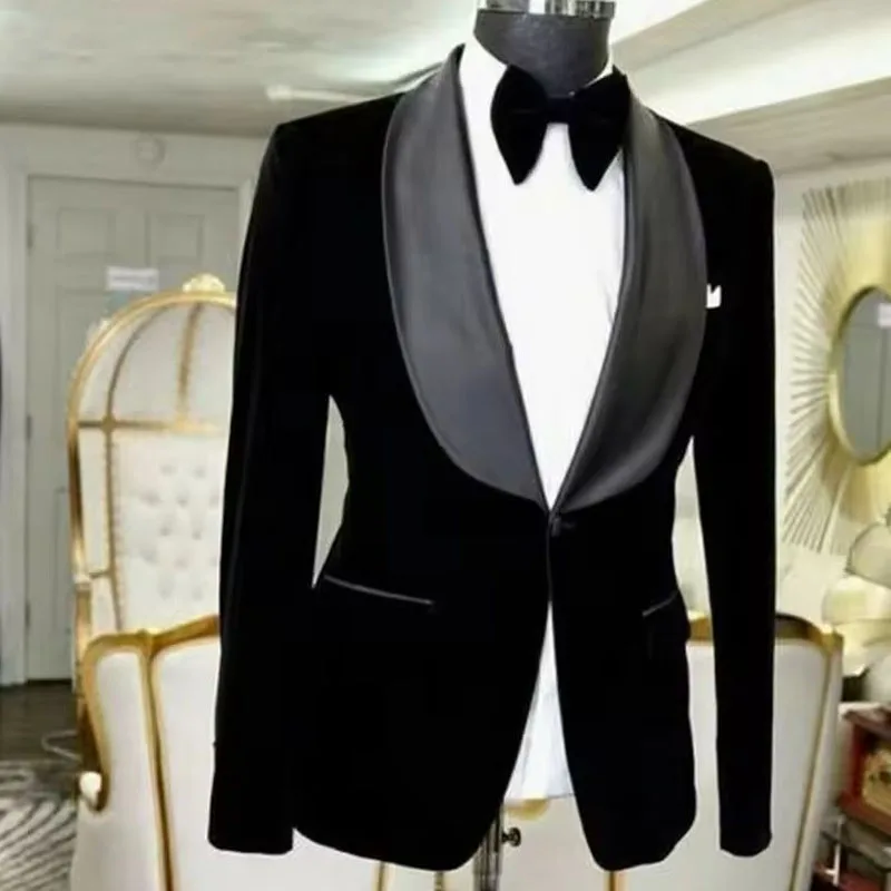 Elegant man suit jackets Black Velvet Men Blazer Formal Dinner Coat tuxedo Wedding Groom Jacket blazers for man
Elegant man suit jackets Black Velvet Men Blazer Formal Dinner Coat tuxedo Wedding Groom Jacket blazers for man