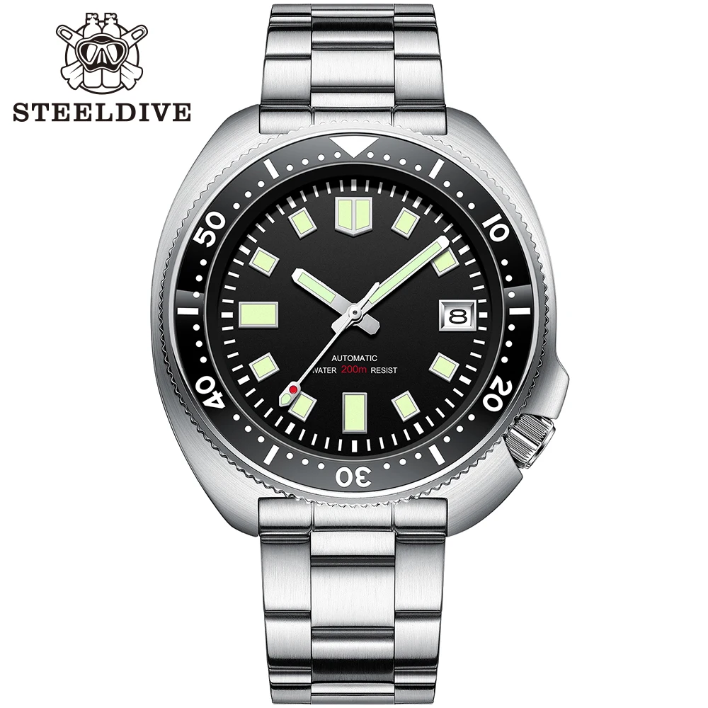 Available in Sterile Dial Automatic Self-Wind SD1970 Steeldive Brand 44MM Men NH35 Automatic Diver Watch with Ceramic Bezel
Available in Sterile Dial Automatic Self-Wind SD1970 Steeldive Brand 44MM Men NH35 Automatic Diver Watch with Ceramic Bezel