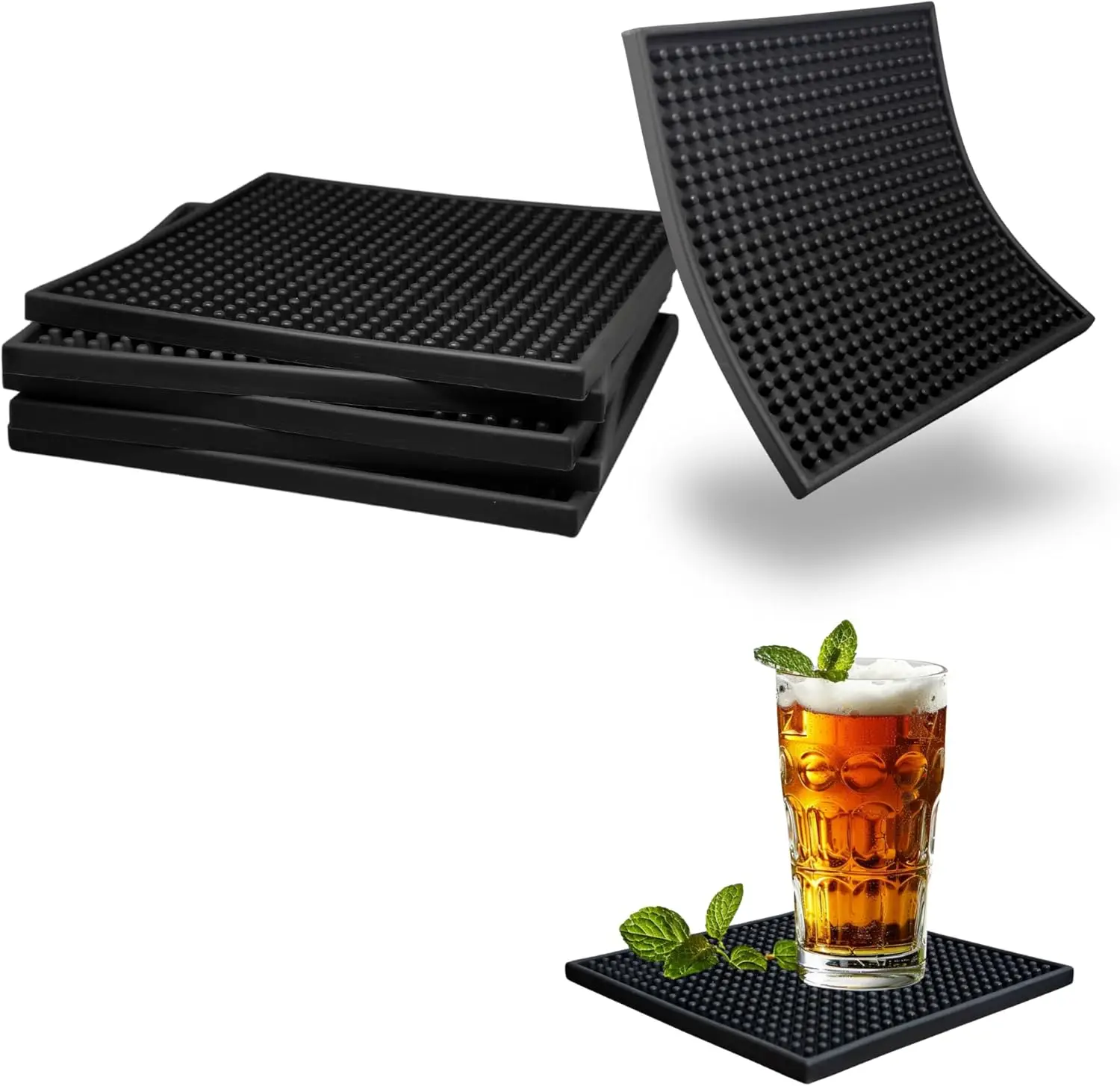 Silicone Coasters Set - 6 Pack Absorbent Anti-Slip Square Drink Coasters for Coffee Table Desk Outdoor Indoor Use
Silicone Coasters Set - 6 Pack Absorbent Anti-Slip Square Drink Coasters for Coffee Table Desk Outdoor Indoor Use