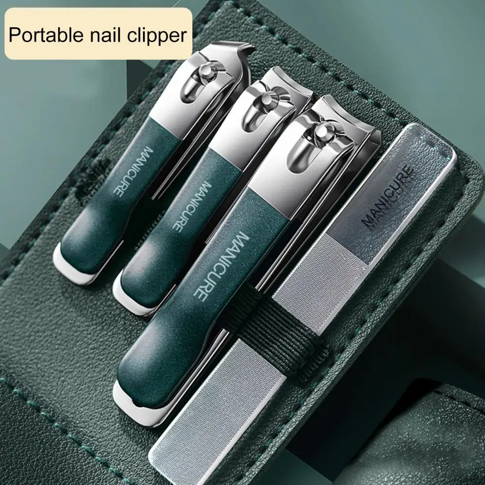 1 Set Nail Clipper Anti-splash Sharp High Hardness Nail Shavings Storage with Faux Leather Case Stainless Steel Nail Trimmer
1 Set Nail Clipper Anti-splash Sharp High Hardness Nail Shavings Storage with Faux Leather Case Stainless Steel Nail Trimmer