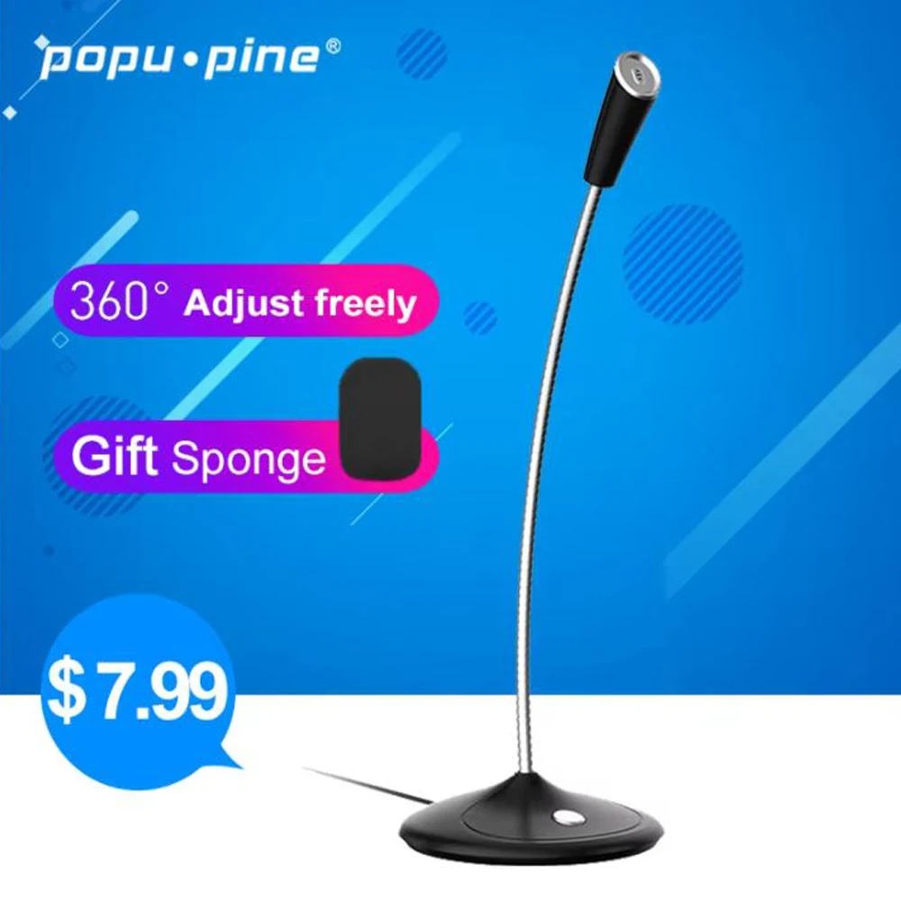 Popu Pine Computer Microphone 360° Adjustable freely Gaming Chatting Studio Speech Microphone USB Microphone PC Laptop Desktop
Popu Pine Computer Microphone 360° Adjustable freely Gaming Chatting Studio Speech Microphone USB Microphone PC Laptop Desktop