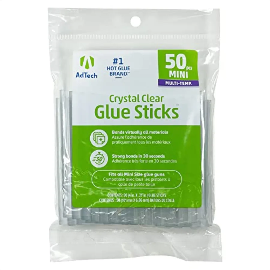 Mini Hot Glue Sticks 50 Pack 4 Length Crystal Clear Fast Strong Bonding MultiTemp for High Low Temp Glue Guns AcidFree
Mini Hot Glue Sticks 50 Pack 4 Length Crystal Clear Fast Strong Bonding MultiTemp for High Low Temp Glue Guns AcidFree