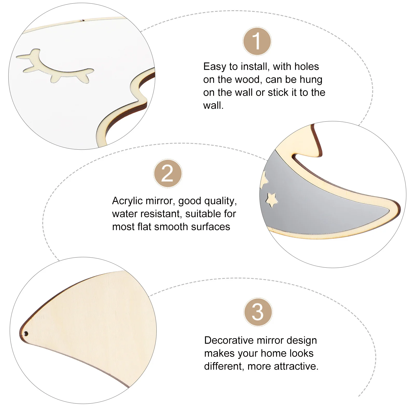 1pc Moon Shape Acrylic Mirror Wall Sticker Room Hanging Decorative Mirror Waterproof For Living Room Bedroom Hallway Porch
1pc Moon Shape Acrylic Mirror Wall Sticker Room Hanging Decorative Mirror Waterproof For Living Room Bedroom Hallway Porch