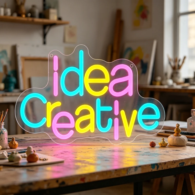 Neon Sign Idea Creative LED Night Light USB Aesthetic Art Studio Decor for Home Office Desk Workstation Decoration Gift
Neon Sign Idea Creative LED Night Light USB Aesthetic Art Studio Decor for Home Office Desk Workstation Decoration Gift
