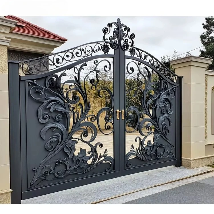 Custom dimensions High Quality Customized Villa Garden Yard Entrance Double Swing Metal Iron Gates Main Wrought Iron Gate
Custom dimensions High Quality Customized Villa Garden Yard Entrance Double Swing Metal Iron Gates Main Wrought Iron Gate