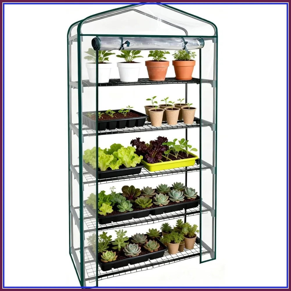 Extra Wide 5-Tier Portable Greenhouse, Sturdy PVC Cover for Indoor/Outdoor Plant Growing, 19x40x75 Inches
Extra Wide 5-Tier Portable Greenhouse, Sturdy PVC Cover for Indoor/Outdoor Plant Growing, 19x40x75 Inches