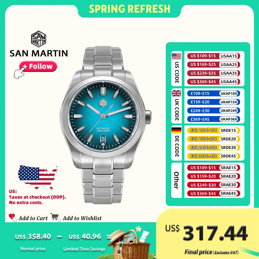 San Martin New 36mm Men Watch Miyota 9015 Chinese Original Design JianZhan Gada Mechanical Watches Waterproof Luminous SN0144
San Martin New 36mm Men Watch Miyota 9015 Chinese Original Design JianZhan Gada Mechanical Watches Waterproof Luminous SN0144