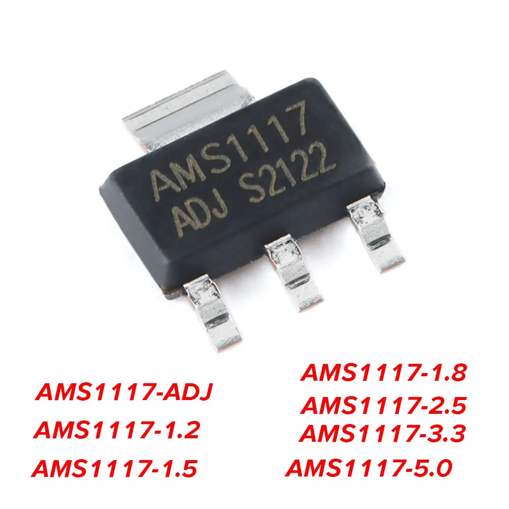 10PCS AMS1117 AMS1117-ADJ AMS1117-1.2 AMS1117-1.5 AMS1117-1.8 AMS1117-2.5 AMS1117-3.3 AMS1117-5.0 IC Chip
10PCS AMS1117 AMS1117-ADJ AMS1117-1.2 AMS1117-1.5 AMS1117-1.8 AMS1117-2.5 AMS1117-3.3 AMS1117-5.0 IC Chip