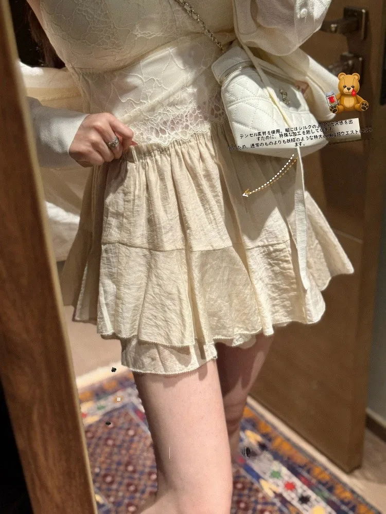 Chic Acetate Apricot Half-length Skirt Women Summer Fairy-style Puffy Skirt Multi-piece Design Casual Wide-leg Pants
Chic Acetate Apricot Half-length Skirt Women Summer Fairy-style Puffy Skirt Multi-piece Design Casual Wide-leg Pants