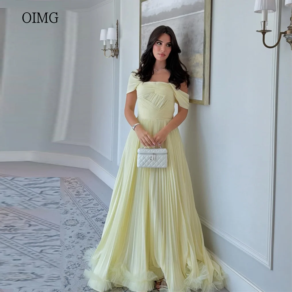 OIMG Graceful Yellow Off The Shoulder A Line Prom Gowns Maxi Pleated Party Gown Floor Length Evening Dress 2026 Customized
OIMG Graceful Yellow Off The Shoulder A Line Prom Gowns Maxi Pleated Party Gown Floor Length Evening Dress 2026 Customized