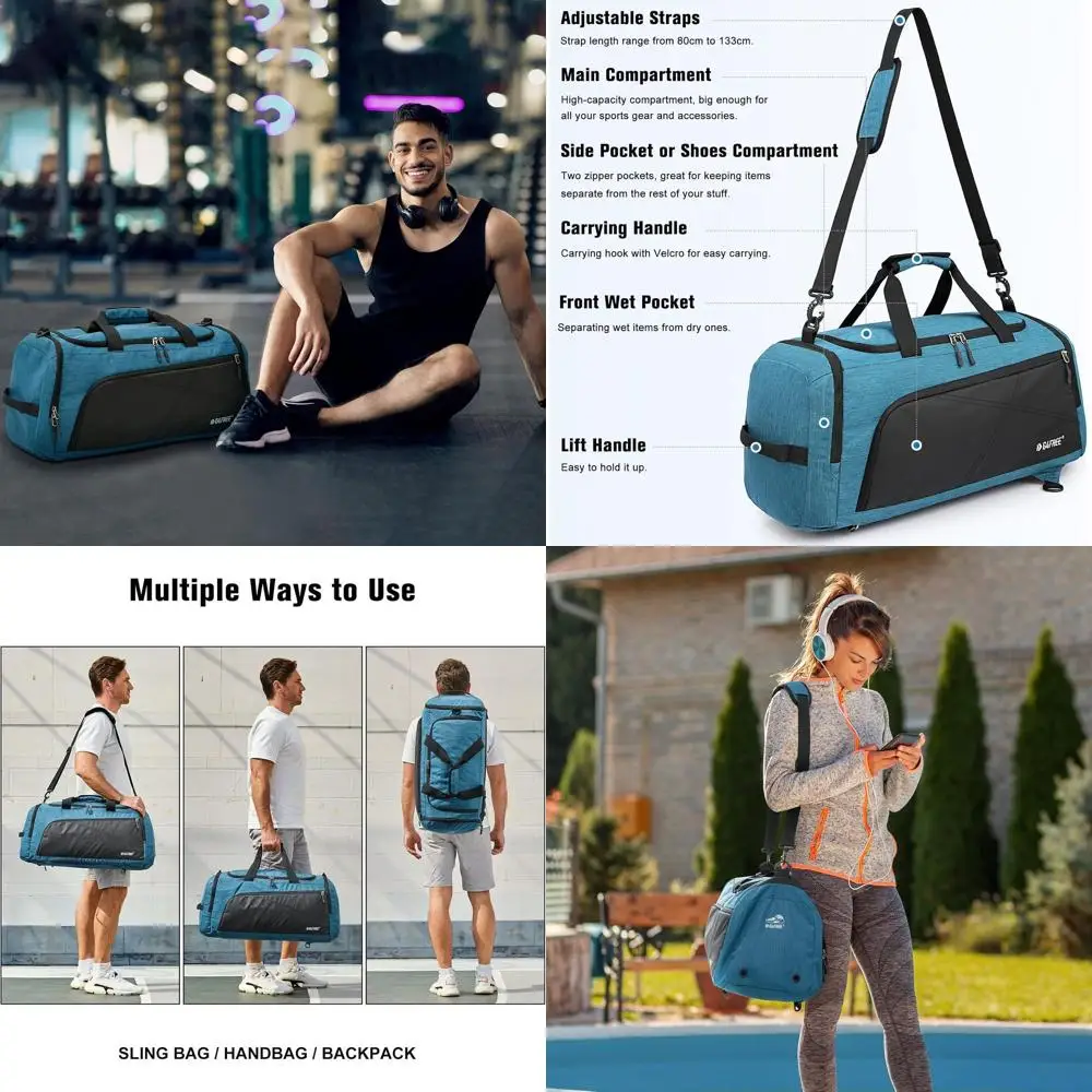 3-Way Dual Backpack for Gym, Sports, and Travel with Wet Pocket and Shoe Compartment
3-Way Dual Backpack for Gym, Sports, and Travel with Wet Pocket and Shoe Compartment