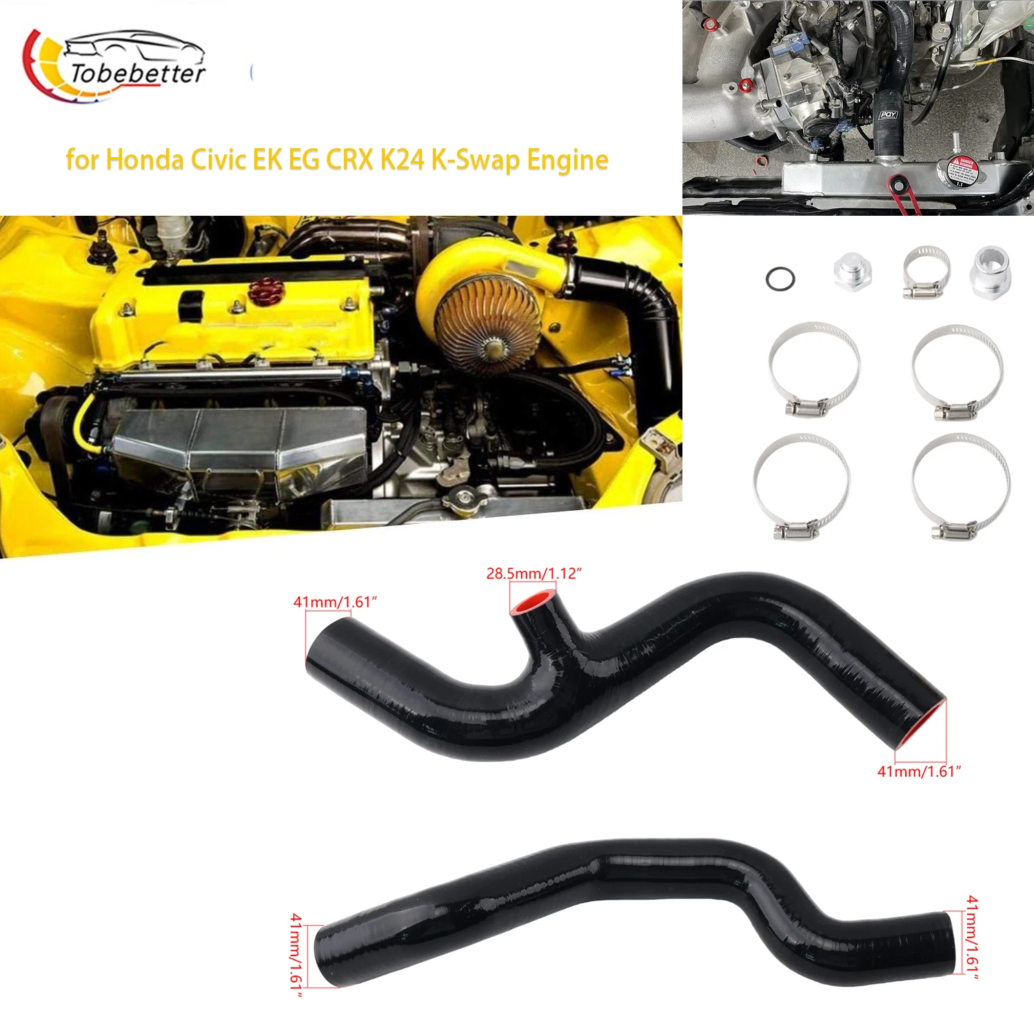performance K- Swap Driver Side Radiator Hose Kit W/ Fan Hose FOR K Series K20 Civic EG EK DC2 CRX Si
performance K- Swap Driver Side Radiator Hose Kit W/ Fan Hose FOR K Series K20 Civic EG EK DC2 CRX Si