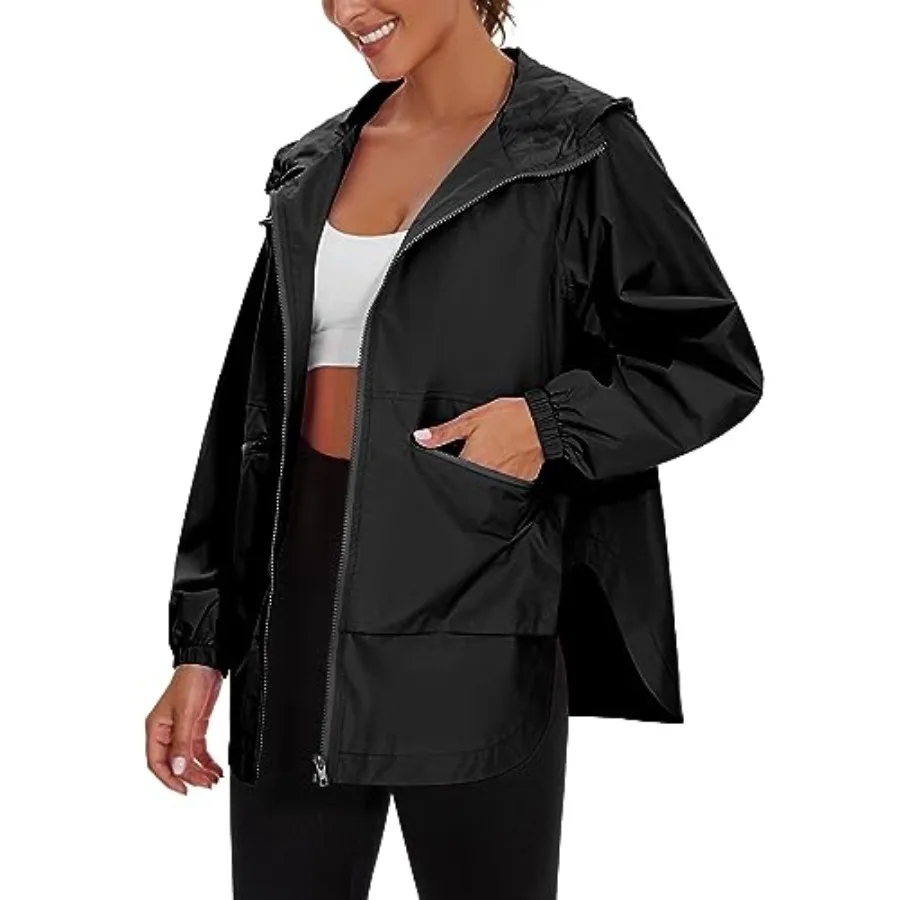 PESION Womens Waterproof Raincoat Lightweight Rain Jacket Trench Coat Hooded Windbreaker With Pockets for Outdoor
PESION Womens Waterproof Raincoat Lightweight Rain Jacket Trench Coat Hooded Windbreaker With Pockets for Outdoor