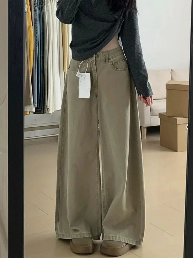 Khaki Color Lazy Style Women's Jeans Loose Wide Leg Pants plus Size Slimming Effect Comfortable Fit Natural Waist Denim
Khaki Color Lazy Style Women's Jeans Loose Wide Leg Pants plus Size Slimming Effect Comfortable Fit Natural Waist Denim