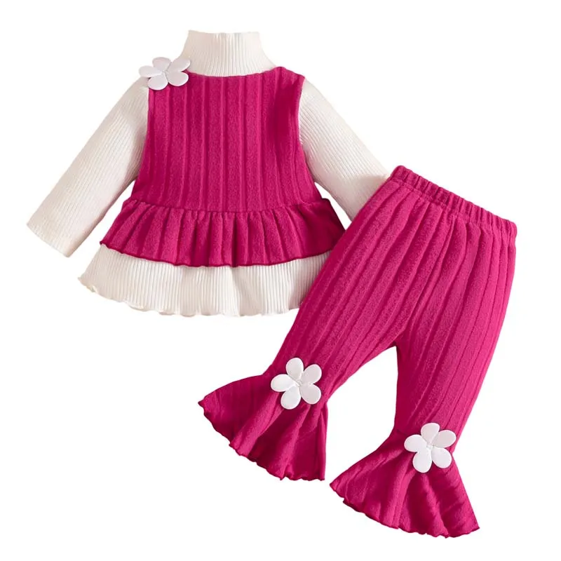 Newborn Baby Girl Clothes 2Pcs/Sets Turtleneck Long Sleeves Striped Top Elasticated Waist Flared Pants Spring Autumn 1-3 Years
Newborn Baby Girl Clothes 2Pcs/Sets Turtleneck Long Sleeves Striped Top Elasticated Waist Flared Pants Spring Autumn 1-3 Years