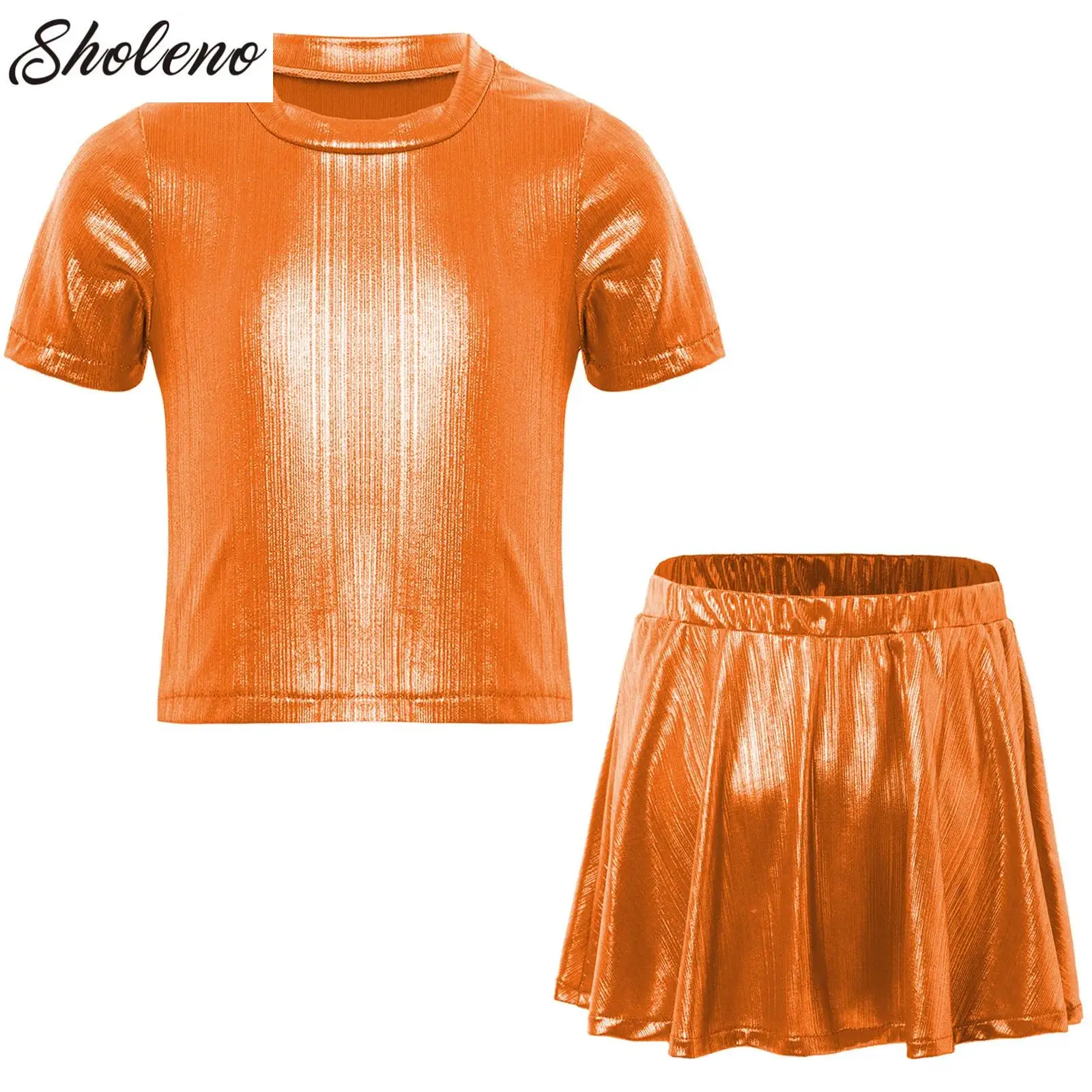 Teen Metallic Jazz Latin Ballet Dance Costume Shimmery Metallic Crop Top with Ruffled Skirt Outfits Stage Performance Clothes
Teen Metallic Jazz Latin Ballet Dance Costume Shimmery Metallic Crop Top with Ruffled Skirt Outfits Stage Performance Clothes