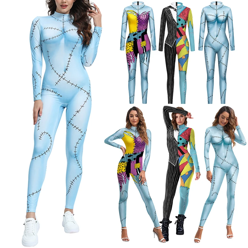 Movie Sally Jumpsuit Women Halloween Cosplay Costume Maid Bodysuit 3D Printing Spandex Jumpsuit Party Carnival Anime Dress Up
Movie Sally Jumpsuit Women Halloween Cosplay Costume Maid Bodysuit 3D Printing Spandex Jumpsuit Party Carnival Anime Dress Up