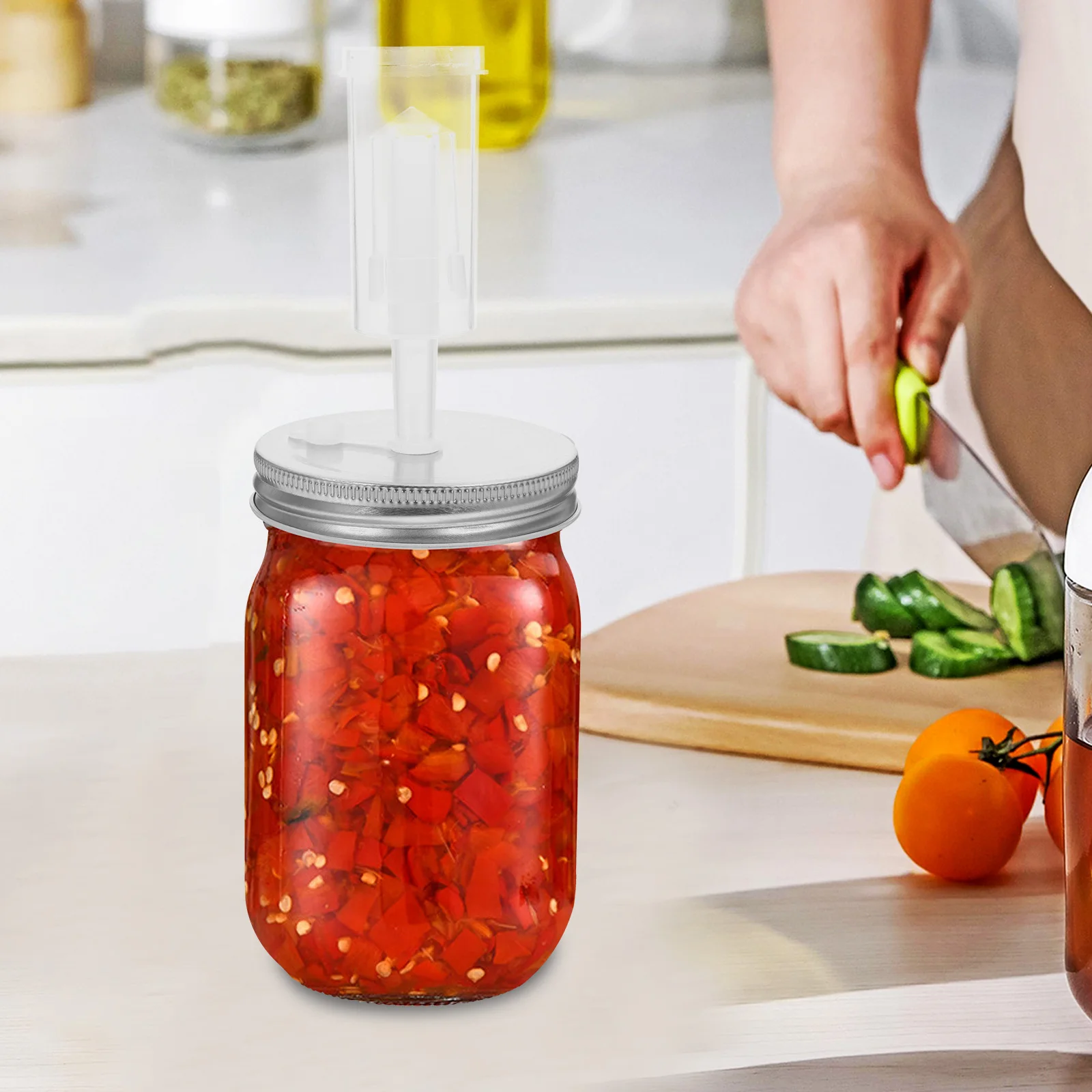 Wide Mouth Fermenting Lid with One Way Airlock Valve for Mason Jar Pickling and Fermentation Bpa Free Plastic Kitchen Supply
Wide Mouth Fermenting Lid with One Way Airlock Valve for Mason Jar Pickling and Fermentation Bpa Free Plastic Kitchen Supply