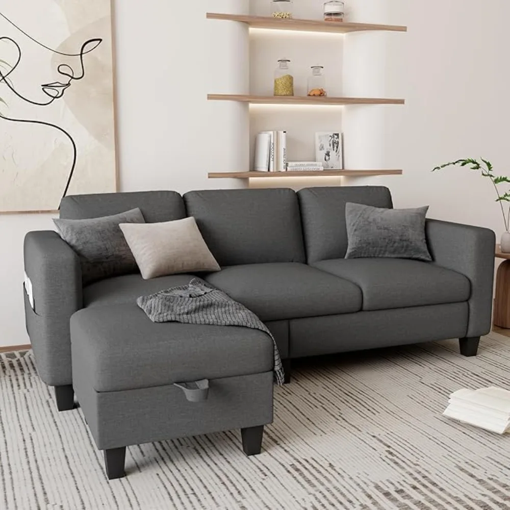 Small Sectional Couch, 78" L Shaped Sofa 3 Seat Modern Couch with Storage Ottoman Convertible Couches for Small Space, Living Ro
Small Sectional Couch, 78" L Shaped Sofa 3 Seat Modern Couch with Storage Ottoman Convertible Couches for Small Space, Living Ro